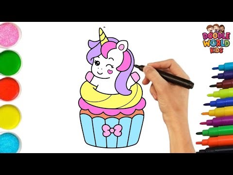 Learn how to draw a cute Kawaii Unicorn Cupcake in this easy step-by-step drawing tutorial for kids!