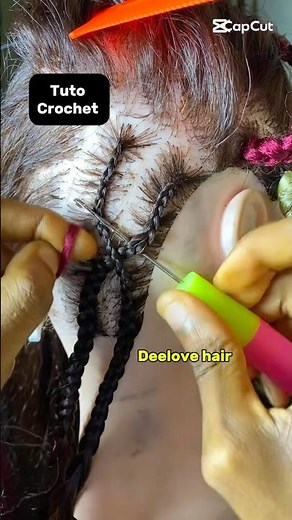 Crochet overbraid technique using latch hook #crochet #hairtutorial #latchhook