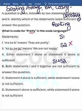 TCS NQT Reasoning Ability – Data Sufficiency Tricks | Placement Level Questions Explained