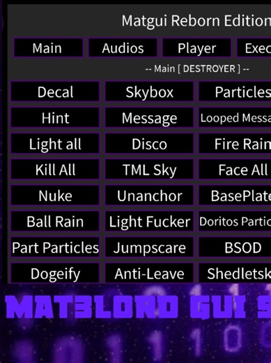 Mat3lord Gui Showcase #script #exploit #roblox #c00lkidd #robloxexploiting