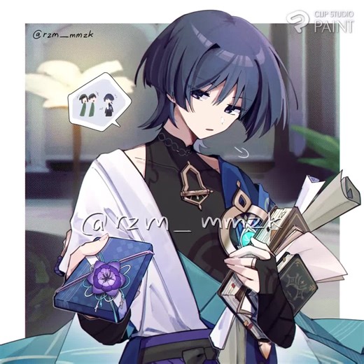 Scaramouche Genshin Impact White Day Special Timelapse