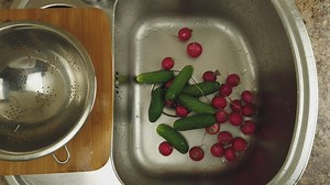 Washing vegetables before cooking - Free Stock Video