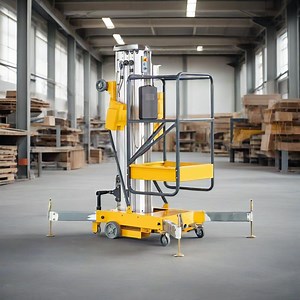 [Hot Item] 8 M Aluminum Hydraulic Single Mast Electric Manual Movable One Man Lift