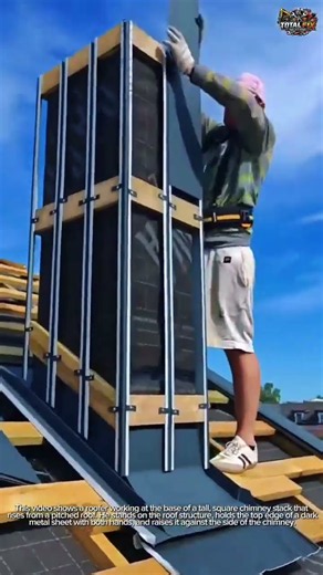 How a Roofer Installs Metal Flashing and Cladding Battens Around a Chimney Stack on a Pitched Roof