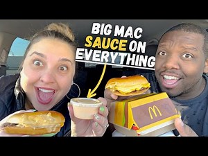 Eating BIG MAC Sauce on EVERY McDonald's Item! [Food Review]