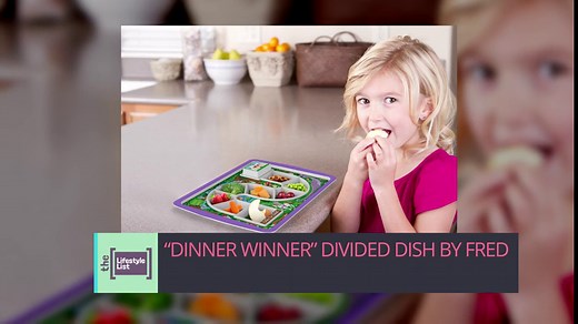 Genuine Fred DINNER WINNER, The Original Kid's Game Plate Tray - Award Winning - Picky Eater Solutions for Kids and Toddlers - Fun Mealtime - Divided Sections - Interactive Design - Dishwasher Safe