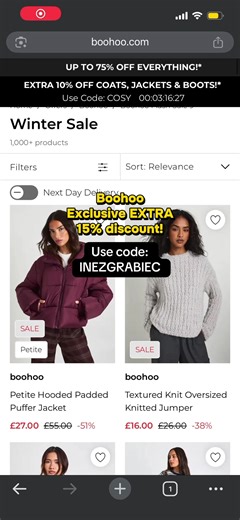 AD boohoo Extra 15% discount! Use code: INEZGRABIEC Link below to storefront: https://lcshop.co/qGptkx @boohoo #boohoo #fashion #fyp #winterfashion #trending