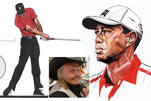Learn how to draw Tiger Woods with legendary cartoonist Paul Trevillion