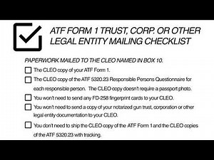 ATF Form 1 Mailing Checklist - Individual & Gun Trust Applicants