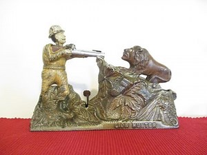 "LION HUNTER" Original Antique Mechanical Bank