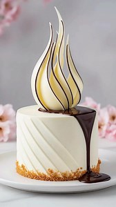 White Flame Chocolate Cascade Cake🎂👑. It’s a sophisticated showpiece, perfect for upscale events or celebrations that call for drama and elegance. #cake #cakedecorating #wedding #birthday #fblifestyle | Angel Carrera