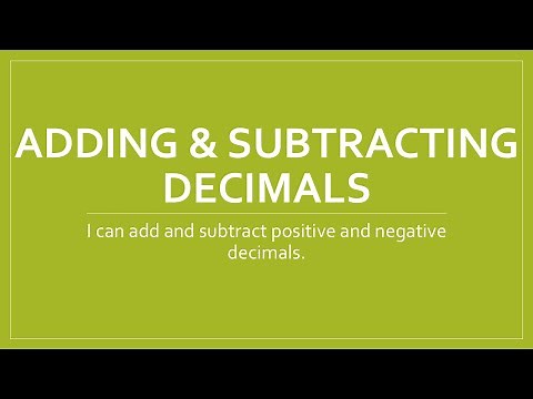 Adding and Subtracting Decimals with Negatives