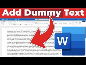 How to Generate Random Text in Word: Add Dummy Text