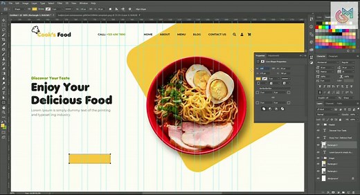 How to Create a Food Website Design Template | Adobe Photoshop Tutorial | Speed Art | Grafix Mentor
