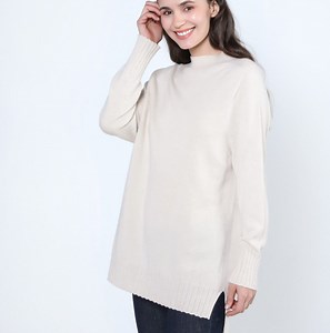 [Hot Item] Semi Turtleneck Ladies Long Cashmere Jumper Sweater