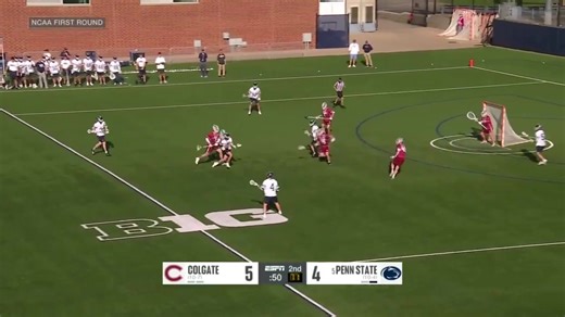 The pass ➡️ the goal 🥍 Liam Matthews of Penn State Men’s Lacrosse scores against Colgate with this BTB goal. #NCAAMLAX x 🎥 ESPNU | NCAA Lacrosse