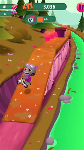 Talking Tom Gold Run Super Outfit Tom Rides The Bike In Forests & Chase Raccoons Super Quick #Shorts