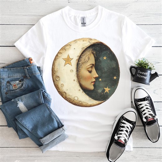Retro Moon Vintage T Shirt, Science Shirt, Solar System Wear, Space Shirt, Galaxy Art, Unisex Short Sleave T Shirt - Etsy