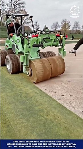 Smart Machine Laying Turf for Fast Grass Installation #machineinnovation #turf