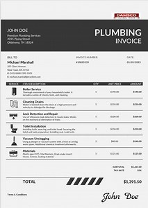 Editable Plumbing Invoice Template | Small Business Billing (digital Download) - Etsy Canada