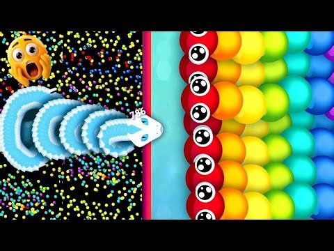 Snake Io 🐍 Snowbell Vs Rainbow 🌈 + Multi Snake Snake Epic SnakeIo Gameplay#snakeio