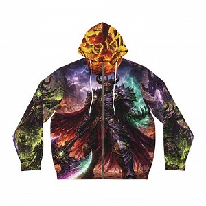 Death Bringer Full-zip Hoodie | All-over Print Fantasy Armor Design - Etsy