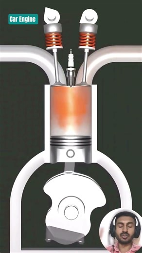 How Car engine working? 2 stroke engine 3D working animation #3d #animation