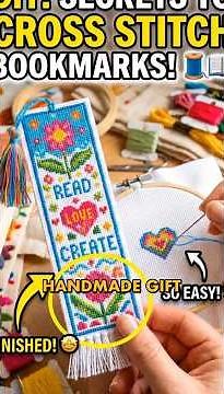 How to cross stitch 🧵 a bookmark! #CrossStitch #DIYCrafts #BookmarkDIY