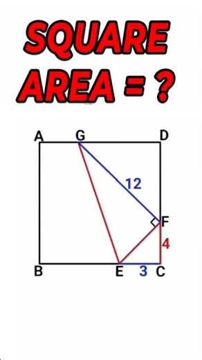 Can You Find the area of the Square? ( square and Triangle)