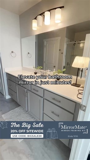 6.5K views | The Biggest Sale of the Year is here — 20% off sitewide with code BIGSALE20. Thousands trust us for a reason: ✅ 5-Year Guarantee ✅ Fast Shipping ✅ Fits Over Clips ✅ Fit Issue? We Replace It Transform your bathroom before the holidays — shop now! | MirrorMate Frames | Facebook