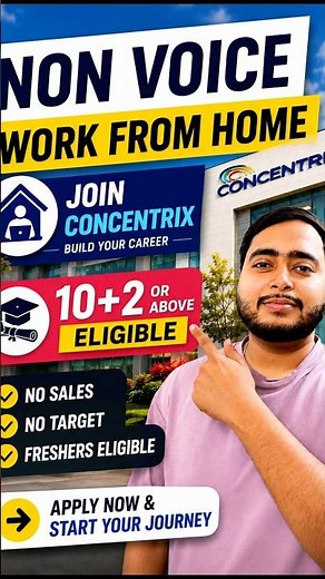 CONCENTRIX NON VOICE JOB 2026 | WORK FROM HOME | 10+2 PASS | FRESHERS APPLY NOW