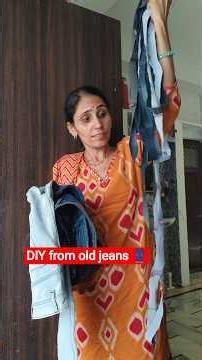 Aj to free me old jeans mil gi 😅 / Ghamu saran / How can I reuse my old jeans? #shorts #craft