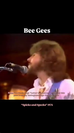 1.6K views · 826 reactions | Bee Gees singing “Spicks and Specks” during their Melbourne Australia concert in 1974. . . . #barrygibb #robingibb #mauricegibb #gibbbrothers #beegees #andygibb #thebeegees #singersongwriter #musiclife #vintage #reelsvideo #explore #beegeesforever #beegeesgold #beegeesalive #explorepage #reels #barrygibbforever #facebookreels | beegees.love & Andy Gibb | Facebook