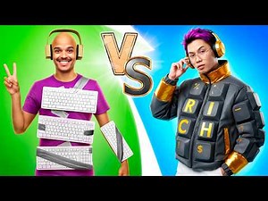 Giga Rich Gamer vs Poor Gamer in real life - Part 2! How to become popular?