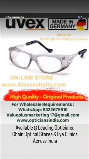 UVEX GERMANY SAFETY EYEWEAR :- METEOR - RX cd 5518: www.GlassesIndia.com #OccupationalSafety #Optom