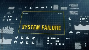 System failure fail security computer breakdown hacking warning message hacked alert. Cyber attack network fail. Motion graphics animation in 4K resolution