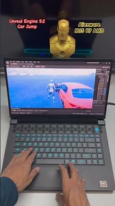 This is how we drive realistic car in Unreal Engine 5.2 on Alienware M15 R7 AMD 😊 #shorts