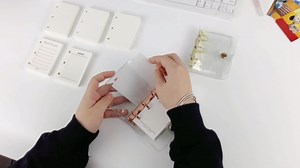 Clear Mini 3 Ring Binder Cover Soft PVC Refillable Notebook Binders Gold Round Ring Loose Leaf Folder with 80 Sheets Mini Planner Refill Paper (Dot Page, Gold Ring)