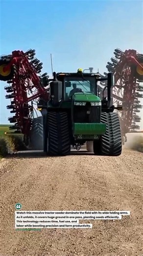 Massive Tractor Seeder Saves Time Because Wider Coverage #tractor #farming #agriculture