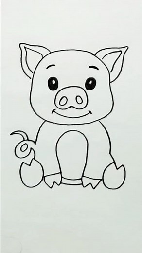 How to Draw a Cute & Easy Pig – Perfect for Kids and Beginners! #drawing4kids #drawing