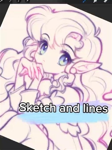 Retro Fantasy Elf - Sketch and Lineart #timelapse #speedpaint #drawing #anime #fantasy