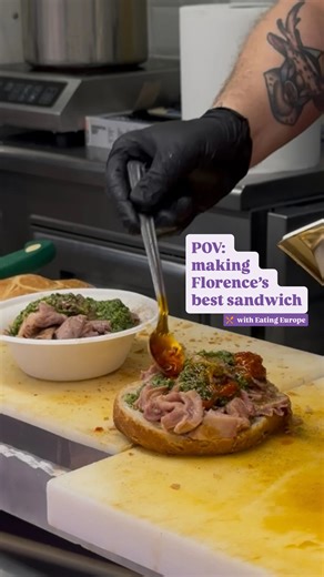 13K views · 185 reactions | Florence’s best sandwich, lampredotto! This time watch the full process  From simmering pot to fresh bun, this is how Florentines make their most iconic street food at Bambi, the city’s legendary panino stand 索 #eatingeurope #foodtour #italy #florence #foodie #tourguide | Eating Europe Food Tours | Facebook