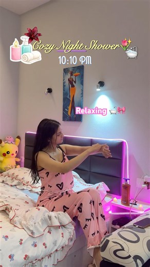 COZY NIGHT SHOWER ROUTINE🛁🎀 #shorts #trending #nightroutine
