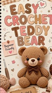 Crochet pattern - Teddy Bear 🧸 #crochet #crochetforbeginners #crochettutorial