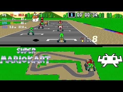 BSNES | Super Mario Kart HD | SNES Emulator Gameplay