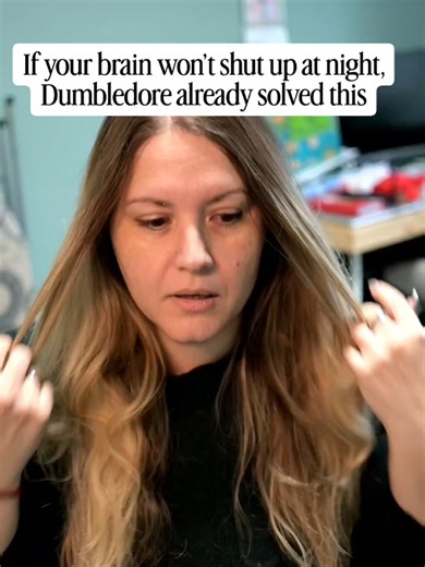 When your brain keeps you awake, it's actually trying to protect you by not letting the thought disappear. 🪄And this is where Dumbledore comes in. He didn’t try to stop thinking. He didn’t argue with his thoughts. He didn’t “relax harder.” He took the thought out of his head and put it somewhere safe. ✨ Enter: your real-life Pensieve. If you lay in bed deep into imaginary conversations, worries and what-ifs, just postponed them. Don't argue ot diminish, just say