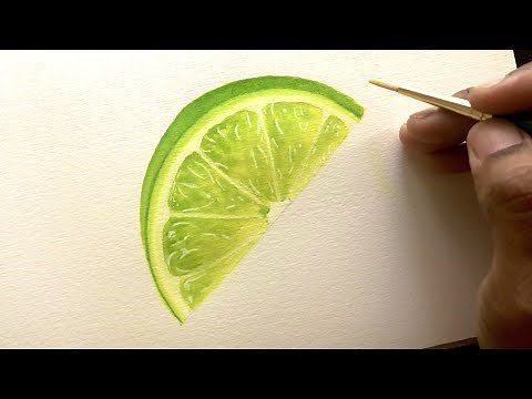 How To Paint Realistic Lime| Step By Step Watercolor Tutorial For Beginners | Realistic Watercolors