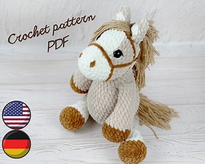 Horse Crochet Pattern PDF- Amigurumi Animal Pattern - Etsy Australia