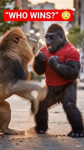 Angry Gorilla Attacks Lion 🦁🔥 Unexpected Fight #viral shorts #shorts