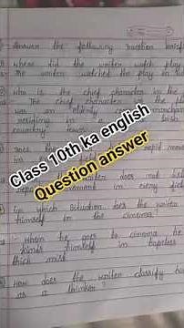 class 10 english chapter 1 ka answer questions